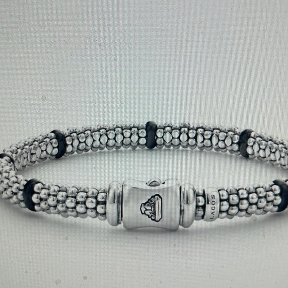 Lagos Black Ceramic Station Caviar Bracelet - Picture 5 of 10